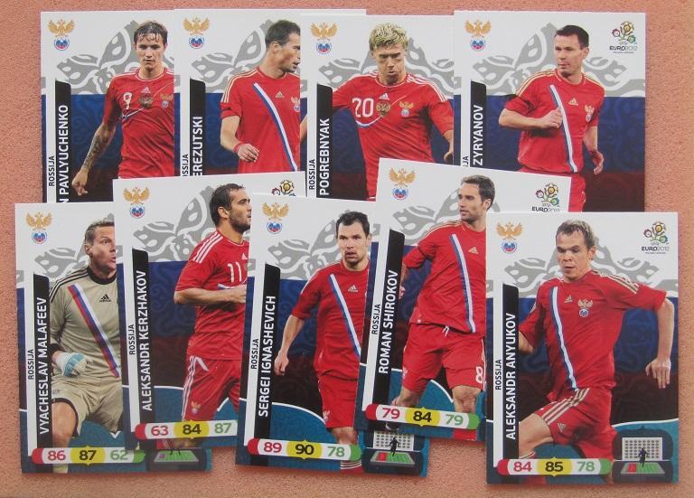 комплект карточек 2012 Евро сборная Россия