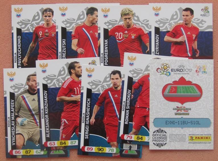 комплект карточек 2012 Евро сборная Россия 1