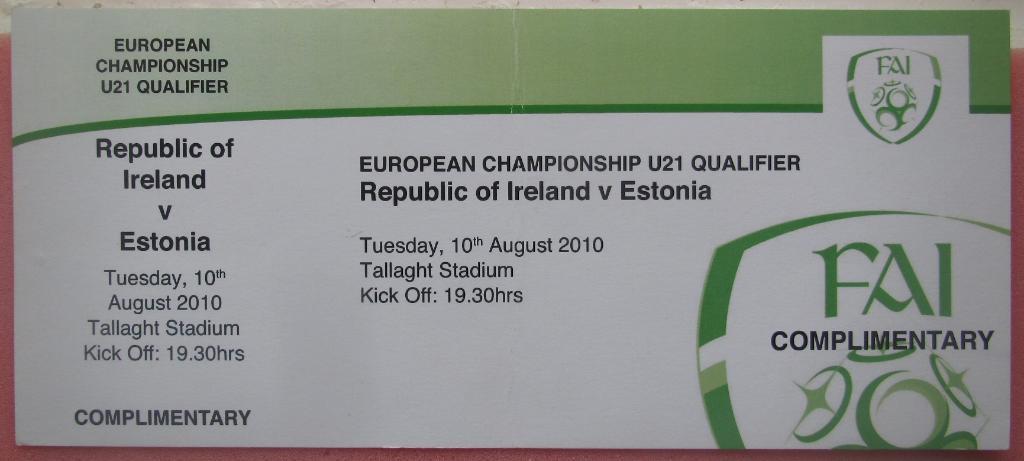 Ирландия - Эстония 10.08.2010