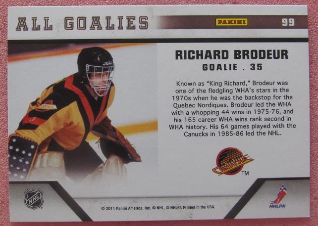 НХЛ Ричард Бродер Ванкувер Кэнакс № 99 ин 1
