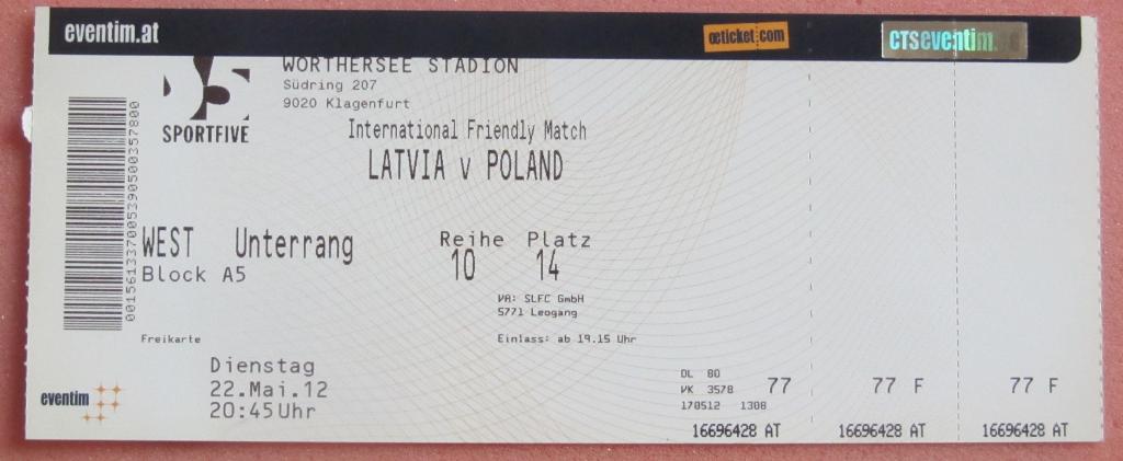 Латвия - Польша 22.05.2012