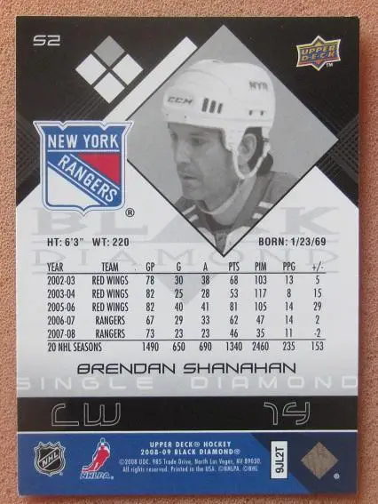 НХЛ Брендан Шэнахэн Нью-Йорк Рейнджерс № 52 1