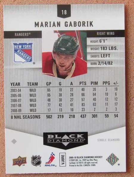 НХЛ Мариан Габорик Миннесота Уайлд № 18 1