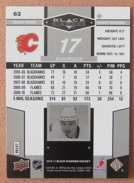 НХЛ Рене Бурк Калгари Флэймз № 62 1
