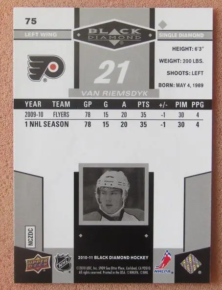 НХЛ Джеймс Ван Римсдайк Филадельфия Флайерз № 75 1