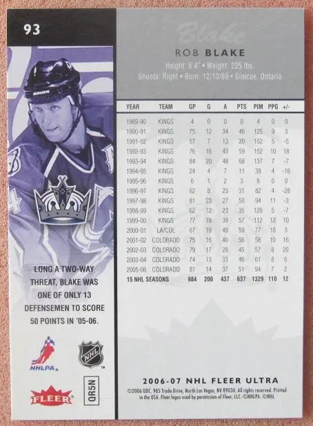 НХЛ Роб Блейк Лос-Анжелес Кингз № 93 а 1