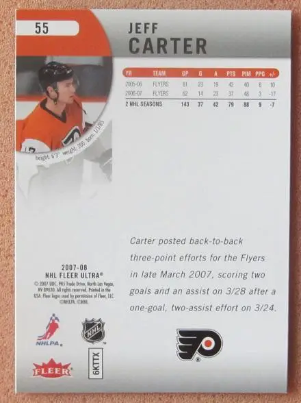 НХЛ Джефф Картер Филадельфия Флайерз № 55 1