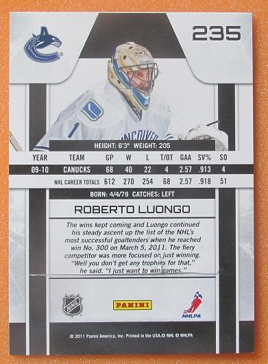 НХЛ Роберто Луонго Ванкувер Кэнакс № 235 1