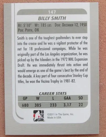 НХЛ Билли Смит Лос-Анжелес Кингз Нью-Йорк Айлендерс № 147 1