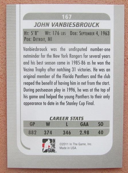 НХЛ Джон Ванбисбрук Нью-Йорк Флорида Филадельфия Нью-Джерси № 167 1