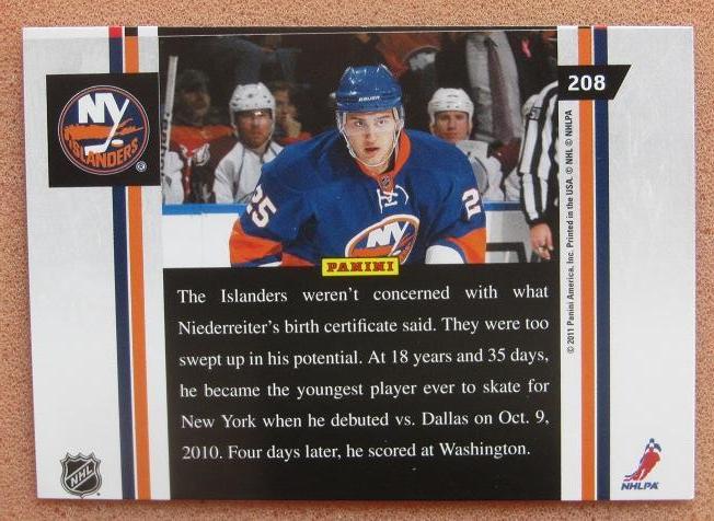 НХЛ Нино Нидеррайтер Нью-Йорк Айлендерс № 208 1