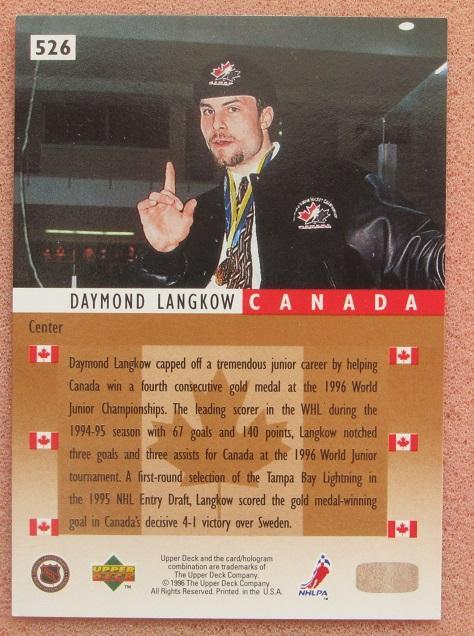 НХЛ Лэнгкоу Дэймонд Канада № 526 1
