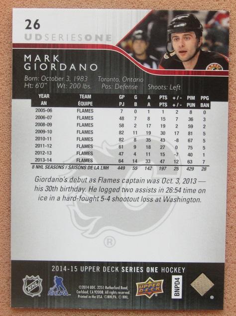 НХЛ Марк Джордано Калгари Флэймз № 26 1