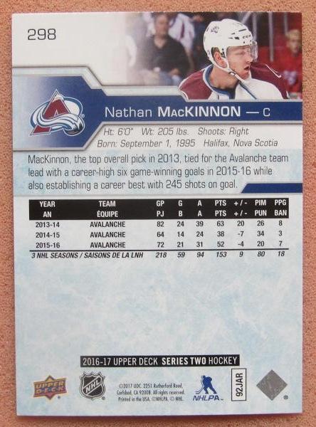 НХЛ Натан Маккиннон Колорадо Эвеланш № 298 1