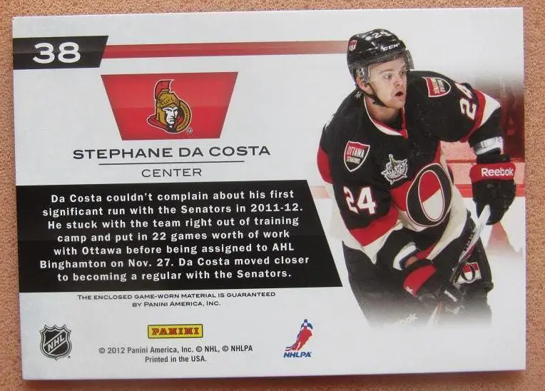 НХЛ Стефан Да Коста Оттава Сенаторз ЦСКА Екатеринбург Ярославль Казань № 38 дже 1