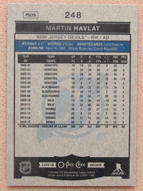 НХЛ Мартин Гавлат Нью-Джерси Дэвилз № 248 1