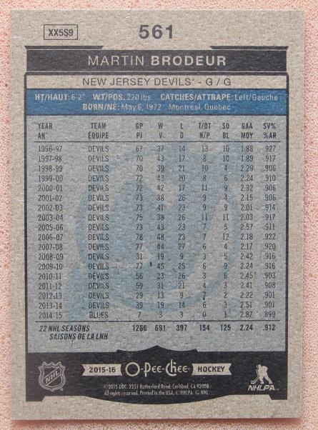 НХЛ Мартин Бродёр Нью-Джерси Дэвилз № 561 1