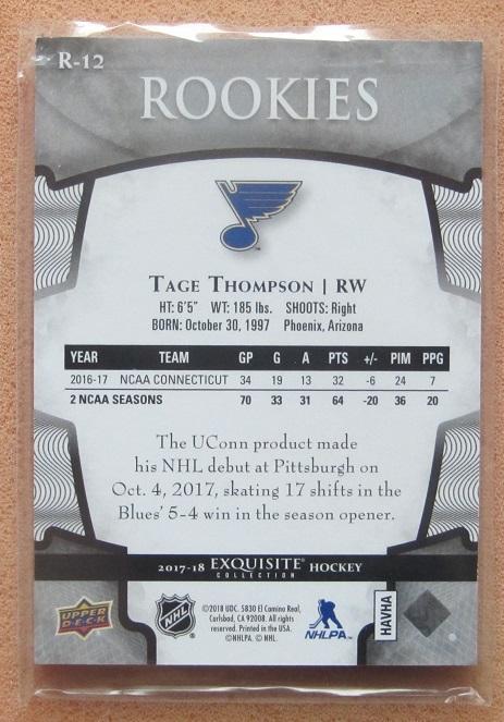 НХЛ Тэйдж Томпсон Сент-Луис Блюз № R-12 1