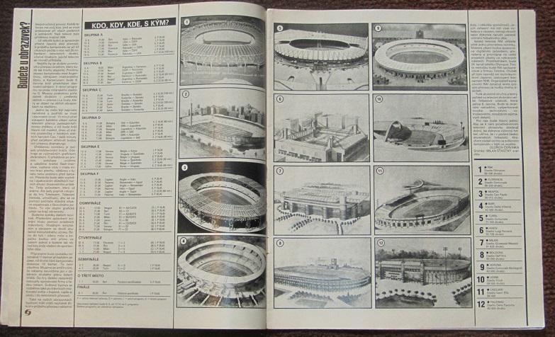 Стадион № 20 за 1990 + постеры Камерун, Корея и С.Ауро, стадионы ЧМ 2