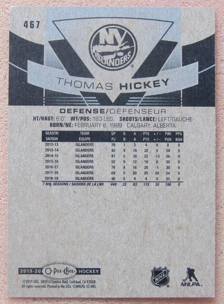 НХЛ Томас Хики Нью-Йорк Айлендерс № 467 1