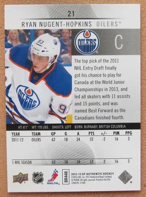 НХЛ Райан Нюджент-Хопкинс Эдмонтон Ойлерз № 21 1
