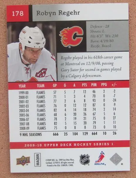 НХЛ Робин Регир Калгари Флэймз № 178 1