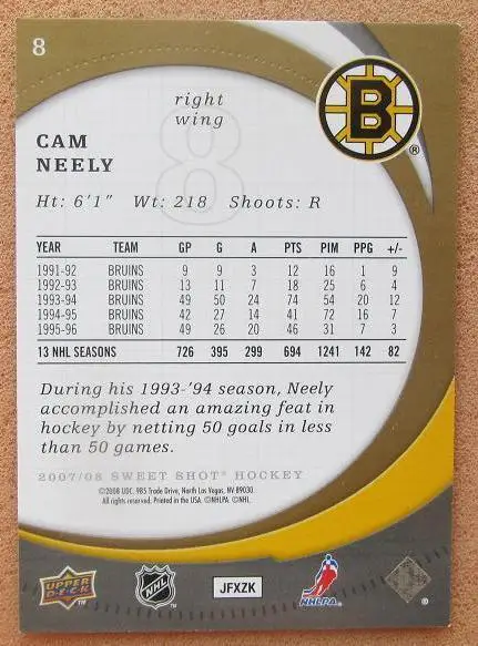 НХЛ Кэм Нили Бостон Брюинз № 8 1