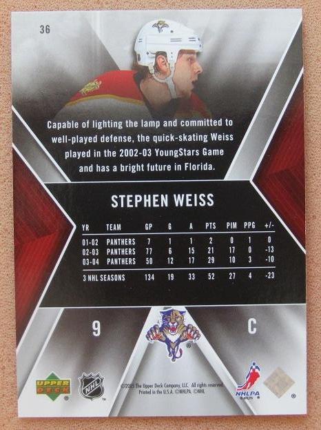 НХЛ Стивен Уайсс Флорида Пантерз № 36 1