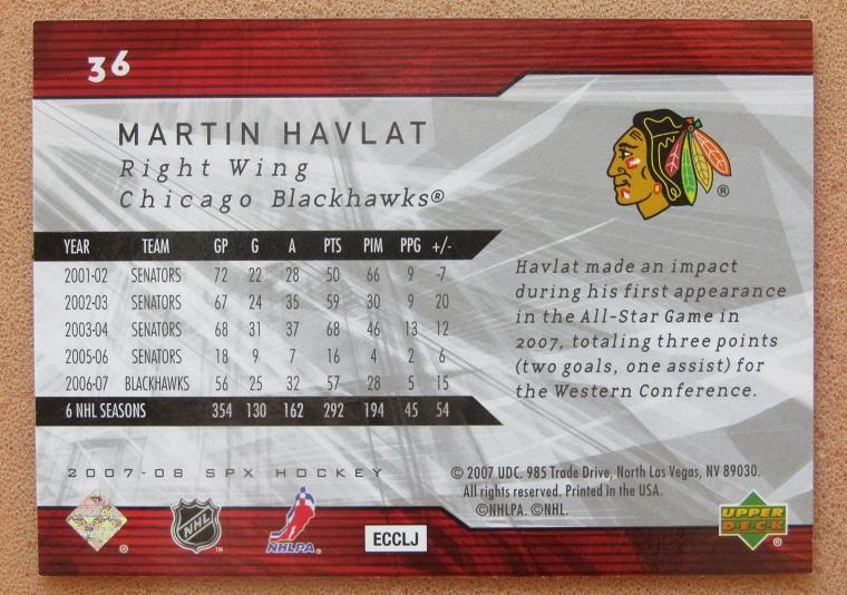 НХЛ Мартин Гавлат Чикаго Блэкхокс № 36 1