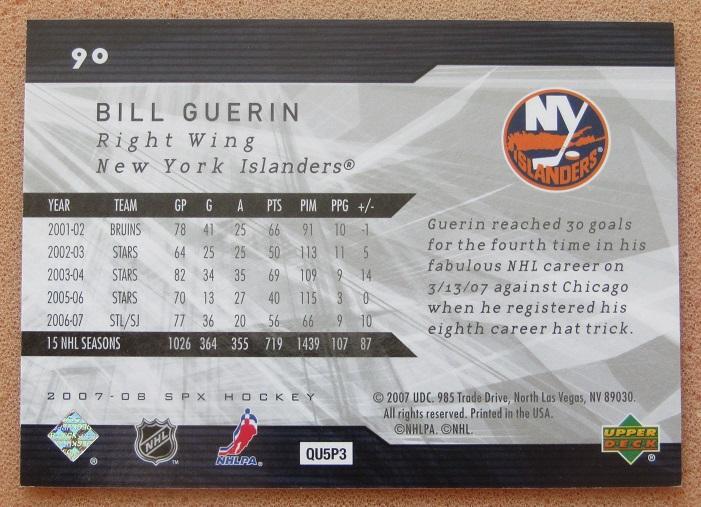 НХЛ Билл Герин Нью-Йорк Айлендерс № 90 1
