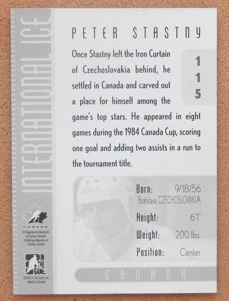 НХЛ Петер Штястны Канада Квебек Нордикс № 115 1
