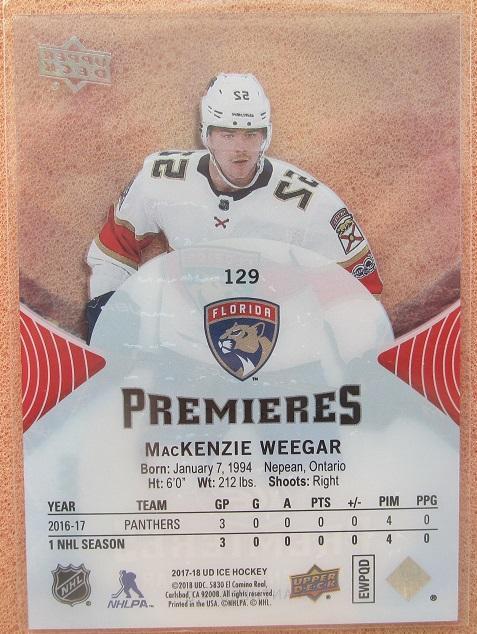 НХЛ Маккензи Уигар Флорида Пантерз № 129 1