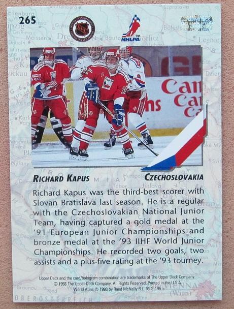 НХЛ Рихард Капуш Чехия Словакия Омск Новокузнецк Тольятти № 265 1