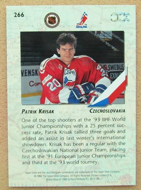 НХЛ Патрик Крисак Чехия № 266 1