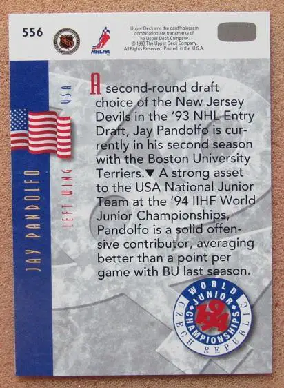 НХЛ Джей Пандолфо США № 556 1