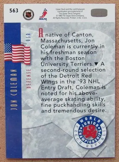 НХЛ Джон Коулман США № 563 1