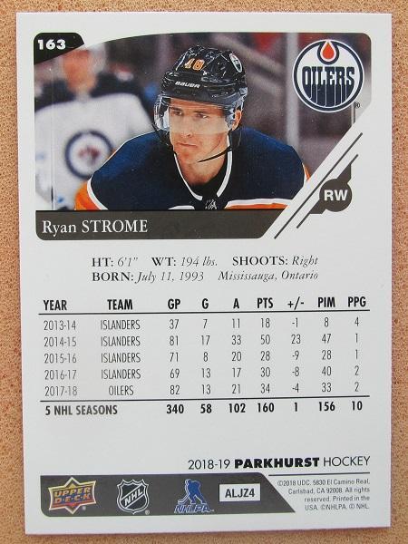 НХЛ Райан Стром Эдмонтон Ойлерз № 163 1
