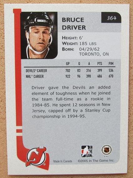 НХЛ Брюс Драйвер Нью-Джерси Дэвилз № 364 1