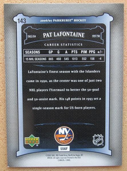 НХЛ Пэт Лафонтен Нью-Йорк Айлендерс № 143 1