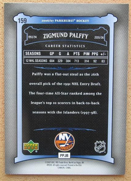 НХЛ Жигмунд Палффи Нью-Йорк Айлендерс № 159 1