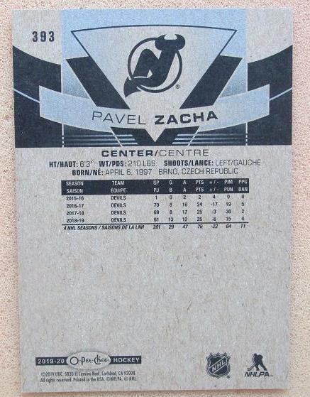 НХЛ Павел Заха Нью-Джерси Дэвилз № 393 1