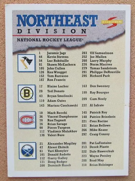 НХЛ чек-лист Северо-Восточный дивизион № 329