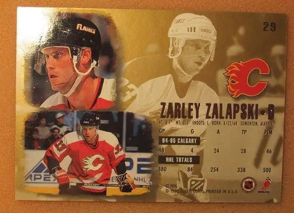 НХЛ Зарли Залапски Калгари Флэймз № 29 1
