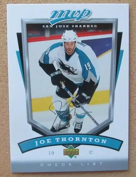 НХЛ Джо Торнтон Сан-Хосе Шаркс № 358 автограф