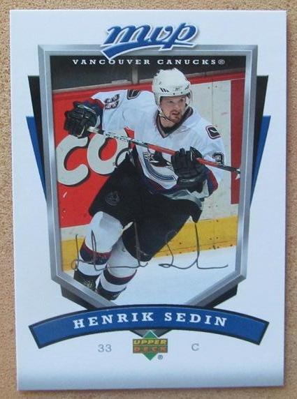 НХЛ Хенрик Седин Ванкувер Кэнакс № 287 автограф