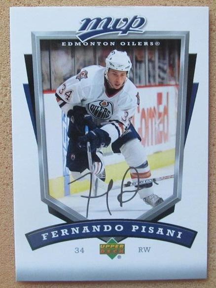 НХЛ Фернандо Пизани Эдмонтон Ойлерз № 114 автограф