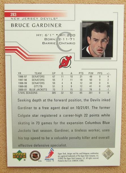НХЛ Брюс Гардинер Нью-Джерси Дэвилз № 283 1
