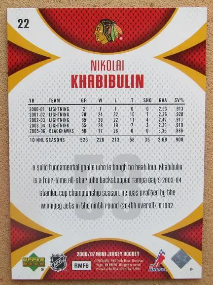 НХЛ Николай Хабибулин Чикаго Блэкхокс Свердловск ЦСКА Москва Казань № 22 1