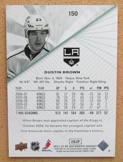 НХЛ Дастин Браун Лос-Анжелес Кингз № 150 1