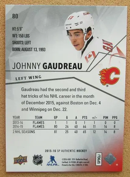 НХЛ Джонни Гудро Калгари Флэймз № 80 1